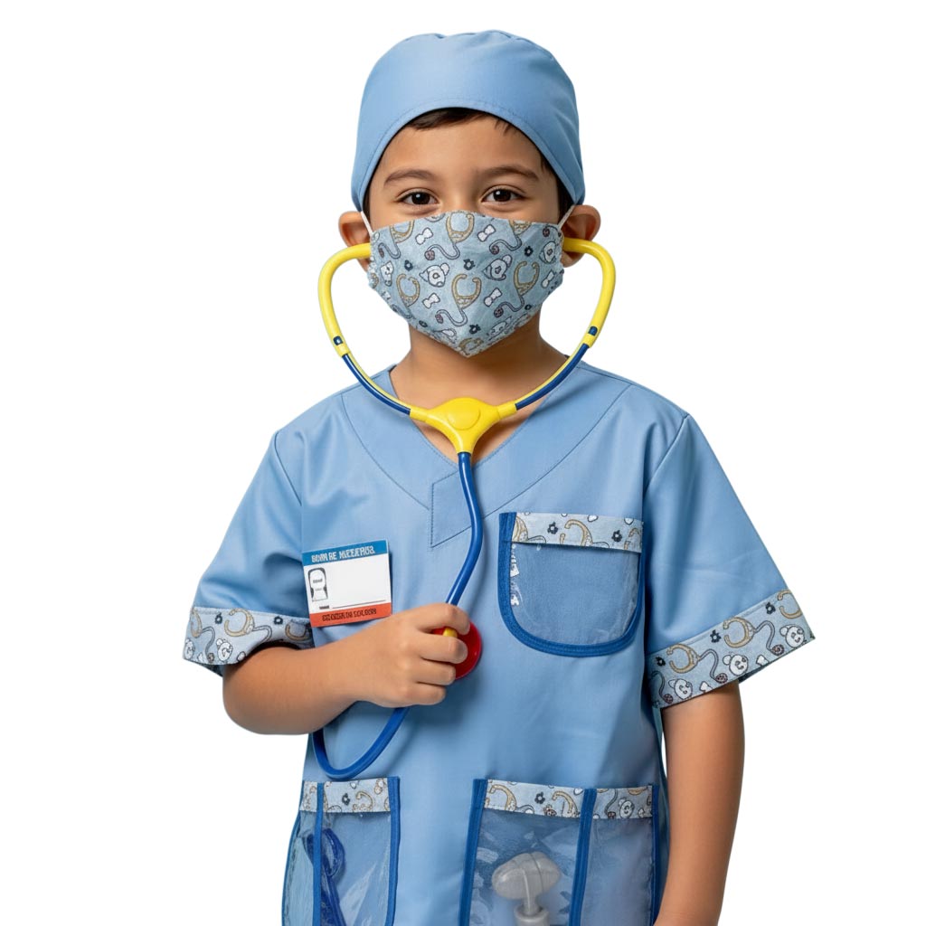 Disfraz Infantil Azul De Doctor Con Accesorios
