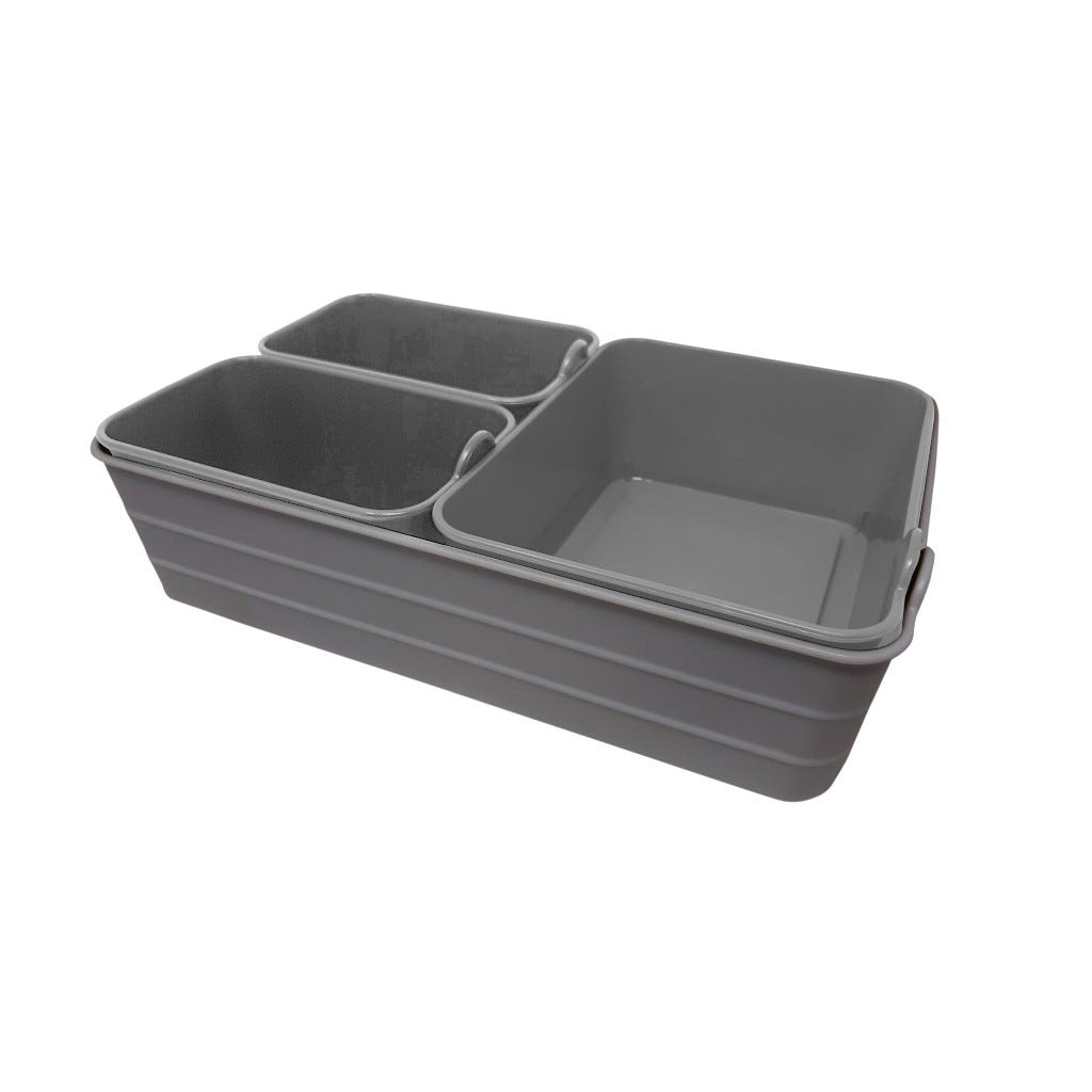 Juego De 4 Cestas Organizadoras Gris Oscuro