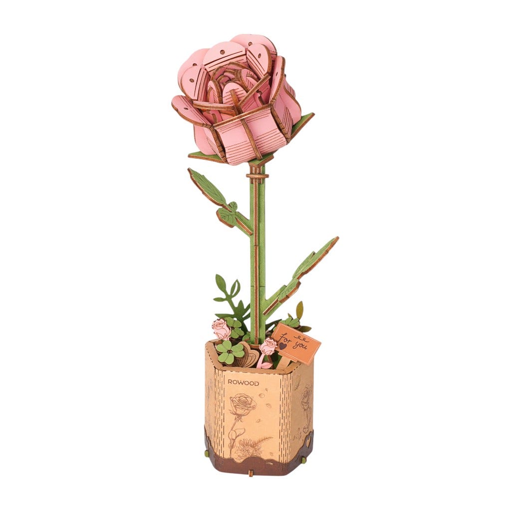 Rompecabezas 3D De Rosa De Madera Robotime