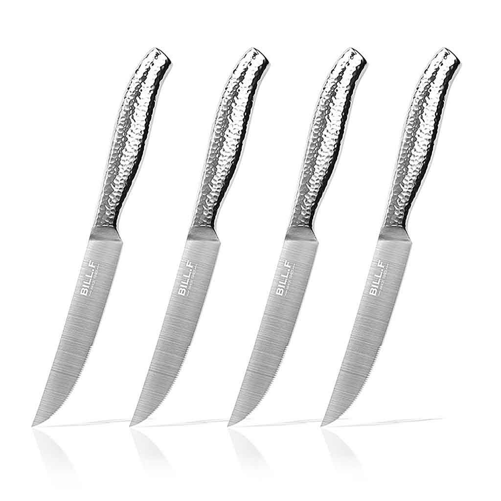 Set 4 Pzs De Cuchillos De Metal Plateados