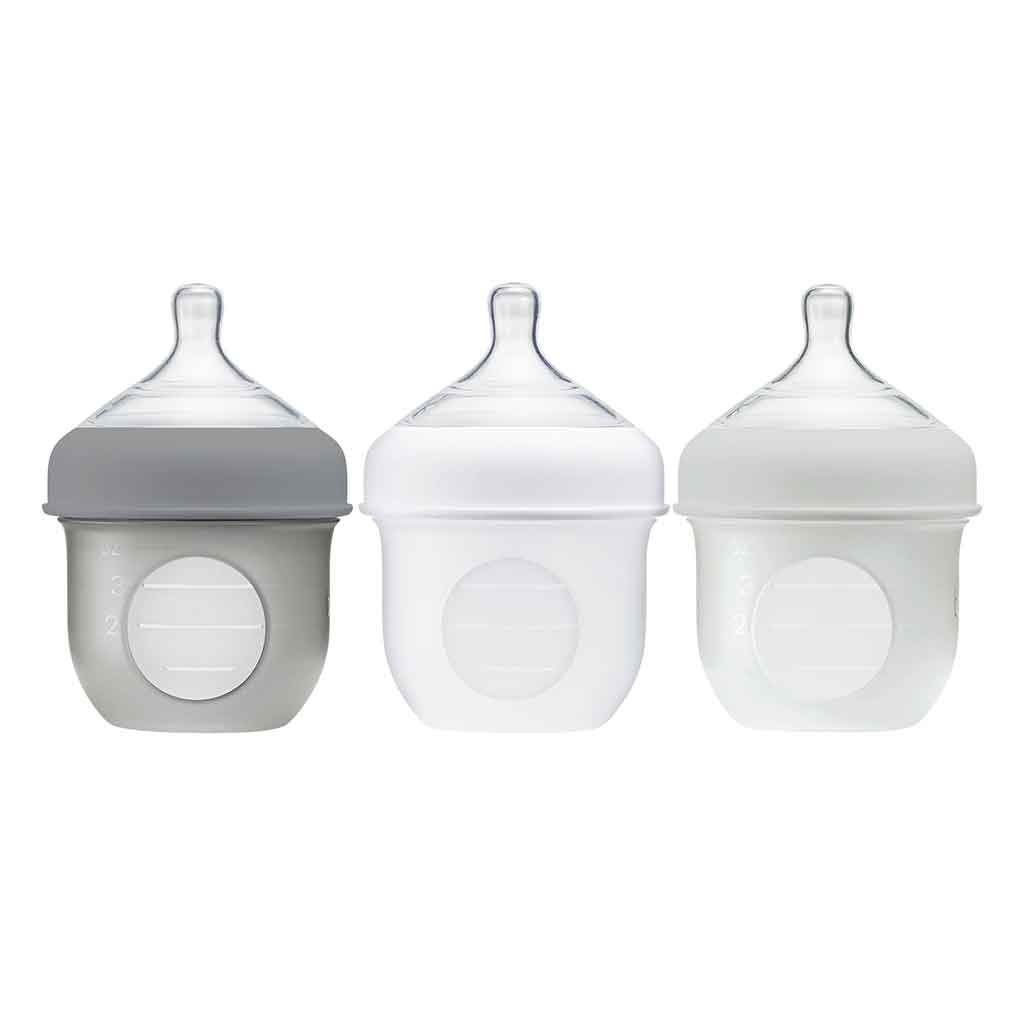 Biberón de silicona 4oz gris 3pcs