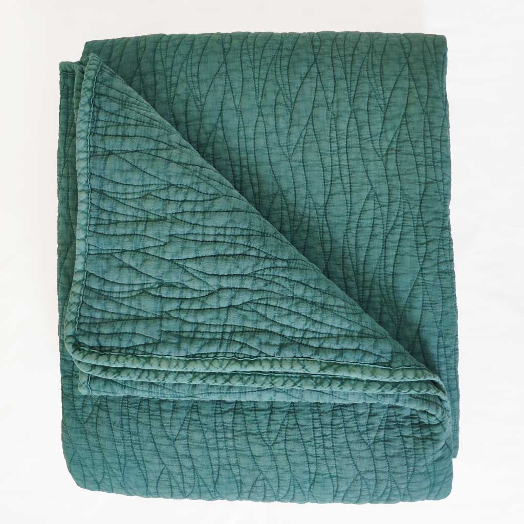 Cubrecama Queen Turquesa