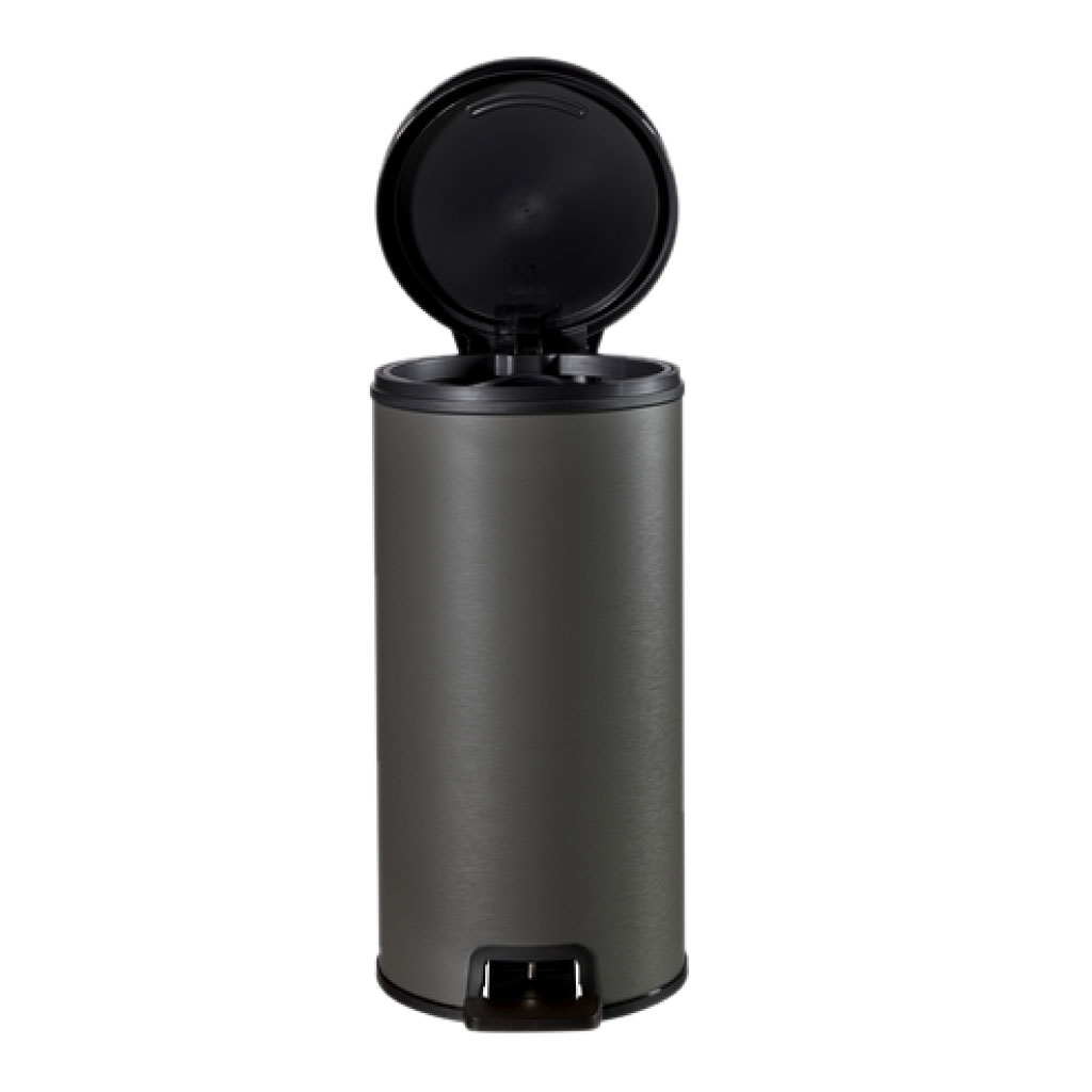 Bote de basura redondo con pedal negro 30 L