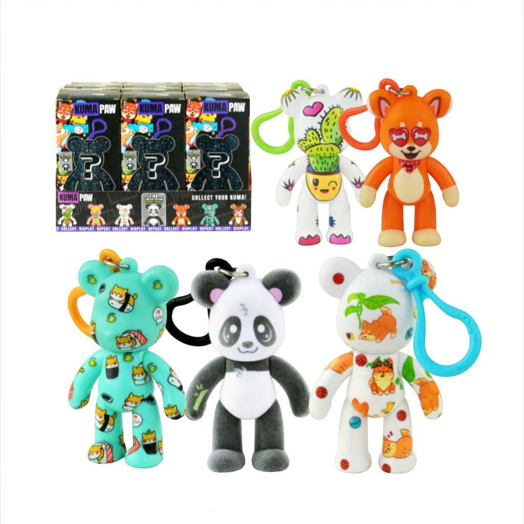 Figuras Sorpresa Kuma Paw 3" Estilo Kawaii Con Llavero Surtidos