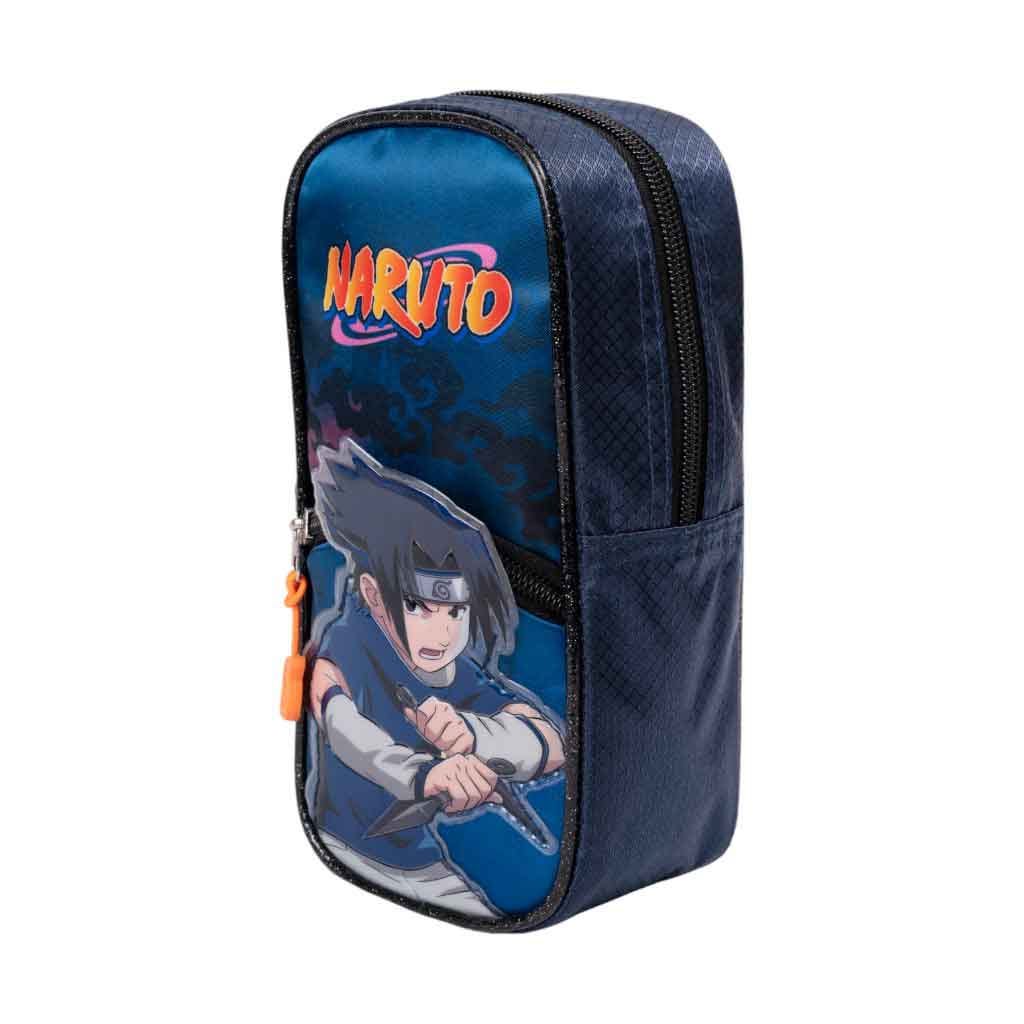 Cartuchera Azul De Naruto 2 Compartimento Para Niño 10X22Cm