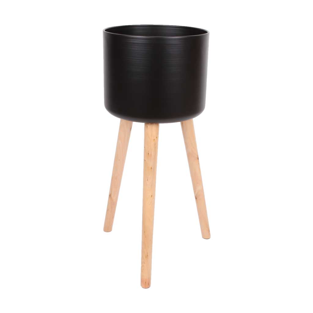 Decorativa Maceta Negra con Patas