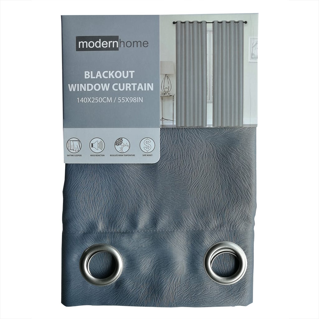 Cortina Blackout plateado de poliéster sencillo