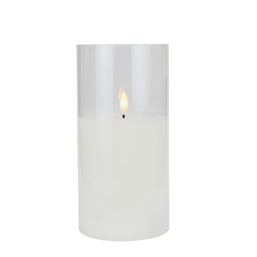 Vela De Led Base De Vidrio 10X20Cm