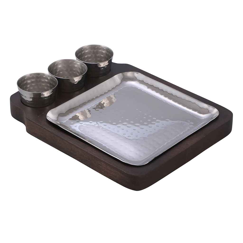 Set Para Servir Con Base De Madera 30X24Cm