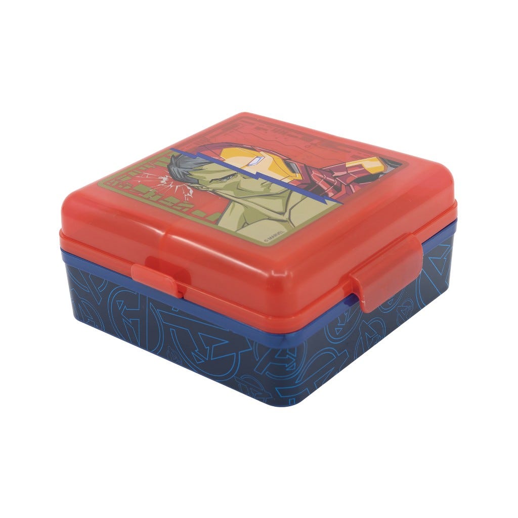 Envase De Sandwich Con Divisiones Avengers Rojo