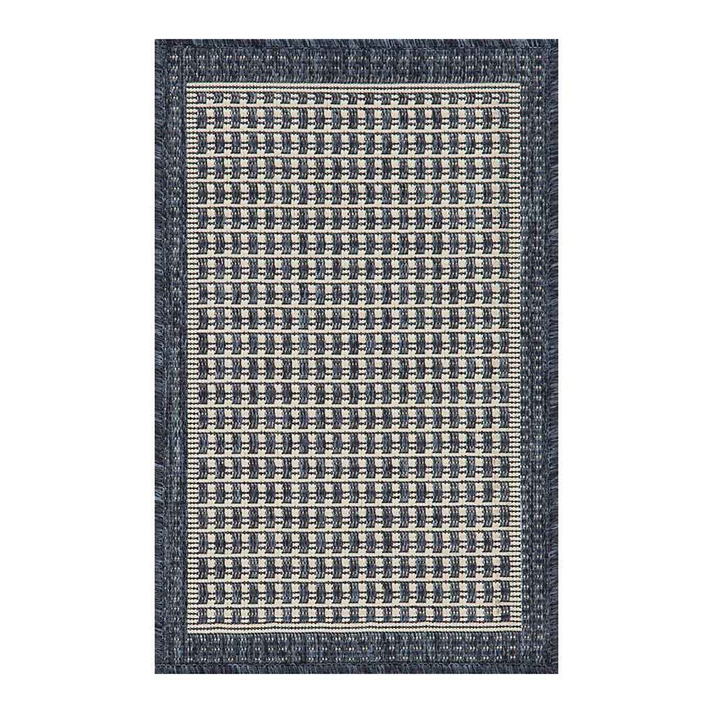 Alfombra De Puerta Con Borde Azul 40X60Cm