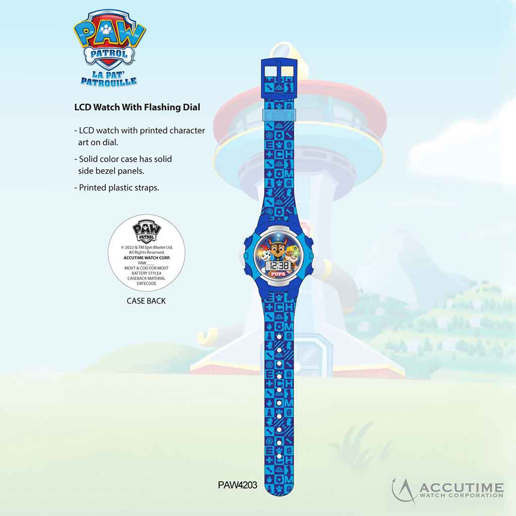 RELOJ PAW PATROL LCD PARPADEANTE