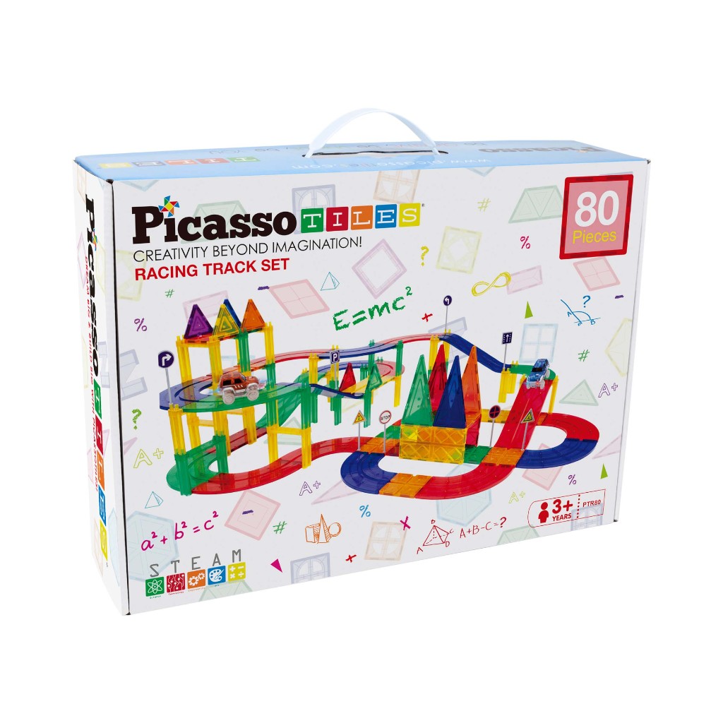 Bloques Magnéticos Pista Carrera Set 80Pzas