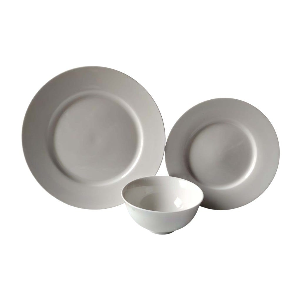 Set De Vajilla De Cerámica Blanco 12 Pzas