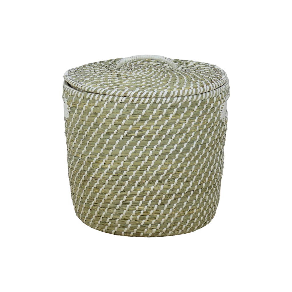 Cesta De Mimbre Con Tapa Para Ropa 35X33Cm