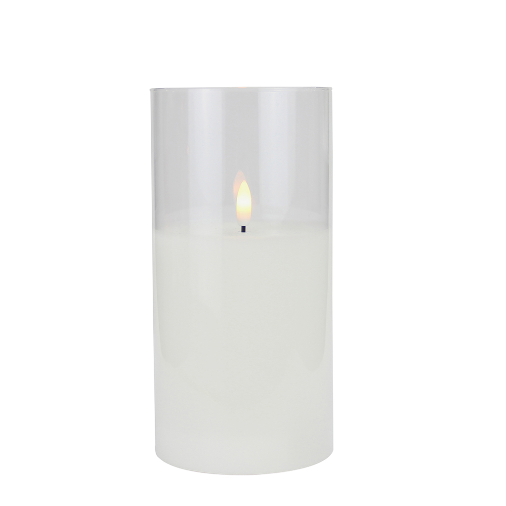 Vela De Led Base De Vidrio 10X20Cm