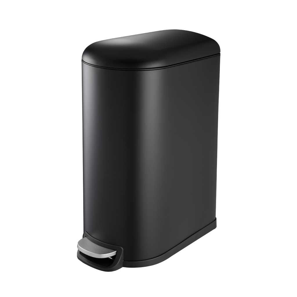 Papelero de aluminio negro rectangular 40 L