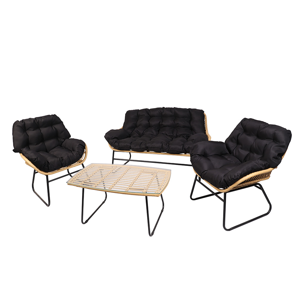 Juego de patio de rattan Maria 4pcs