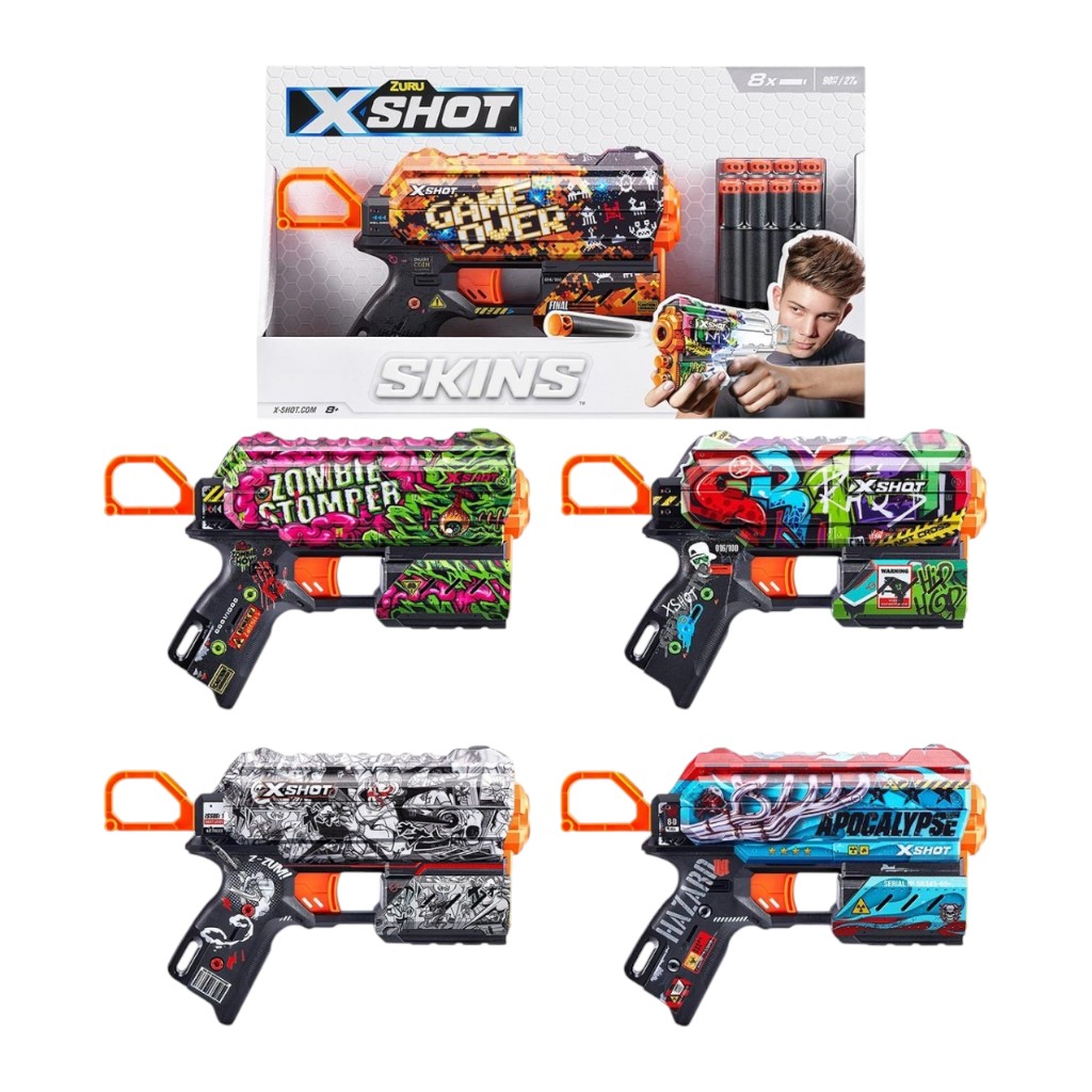 Lanzador X-Shot Skins Flux Con 8 Dardos