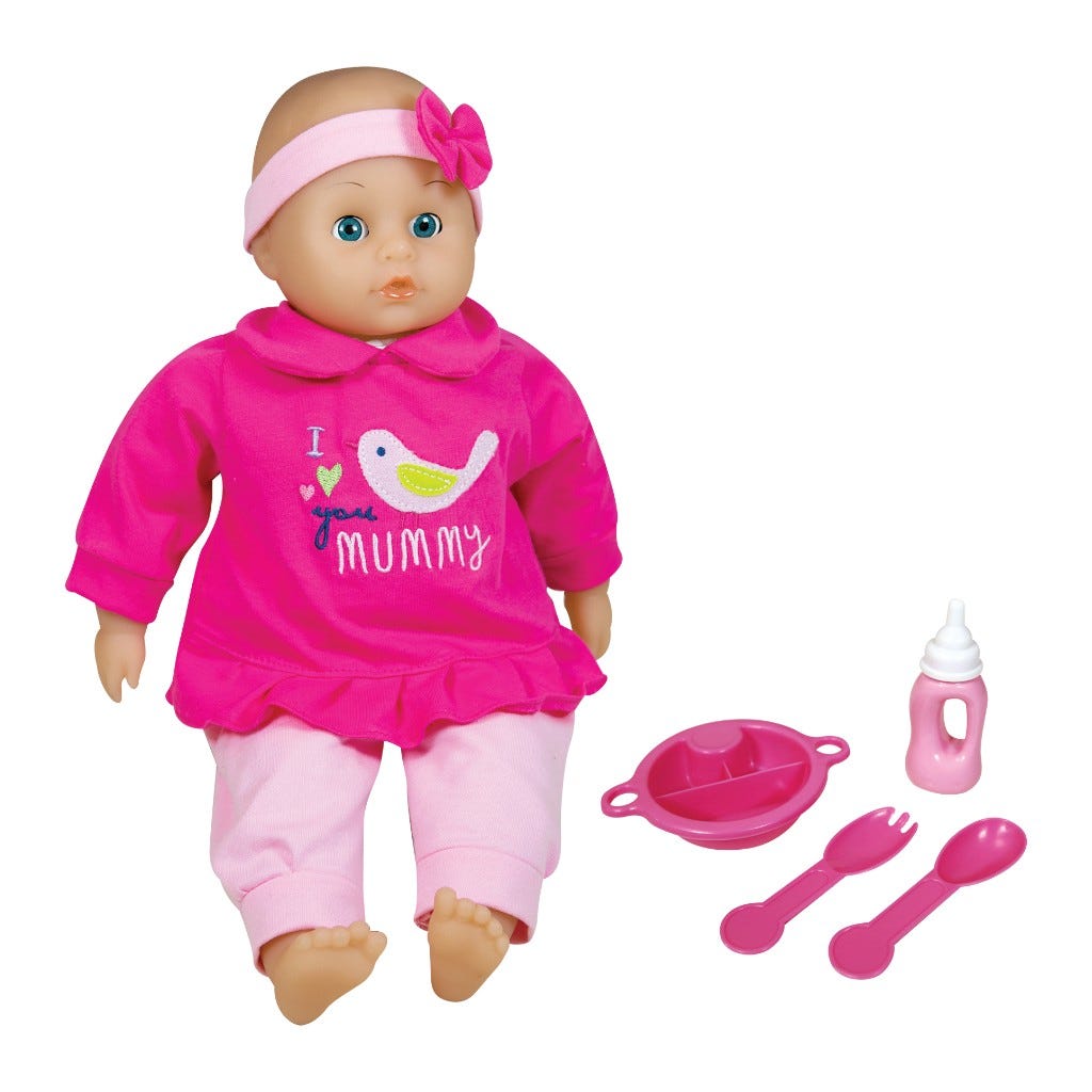 Muñeca Bebé Con Accesorios De Comida 40Cm Lissi