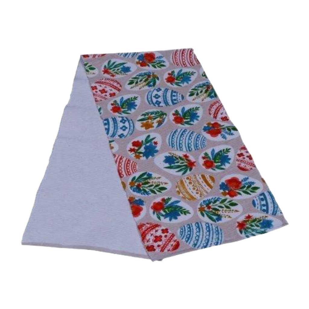 Camino de mesa con estampado de huevos decorativos