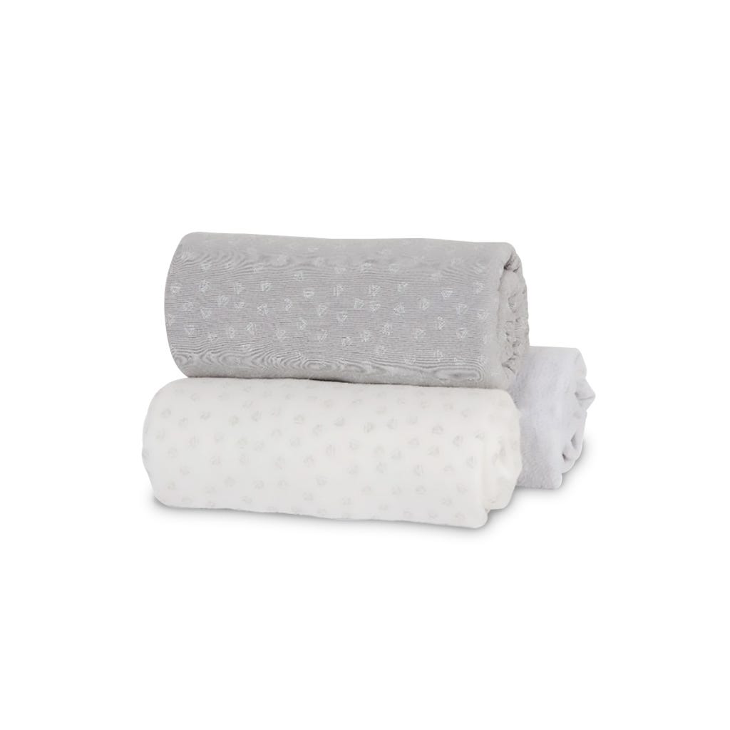 Set De 2 Sábanas Ajustables Gris Nube Cozee Tutti Bambini