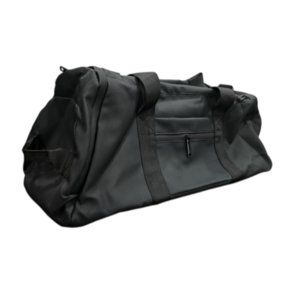Bolso Deportivo Negro Con Compartimentos Externos