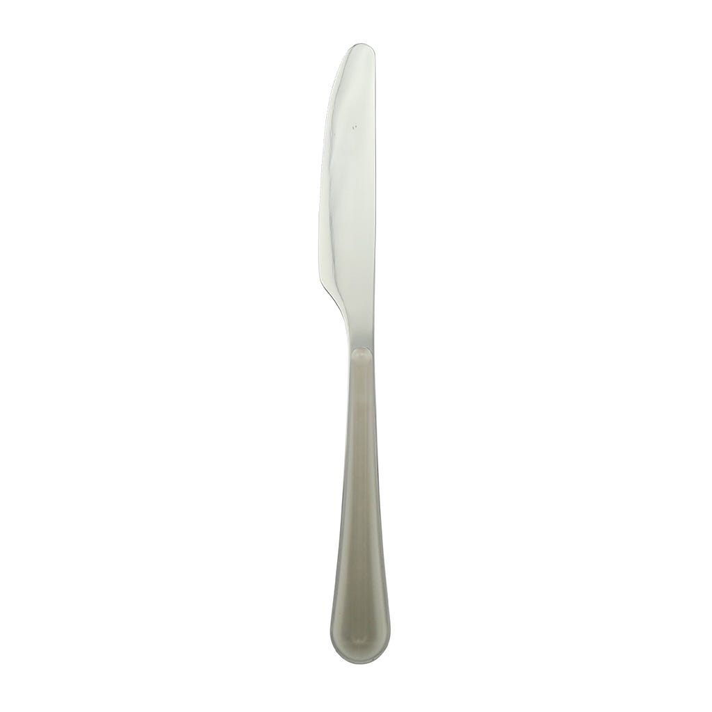 Cuchillo individual plateado con mango gris
