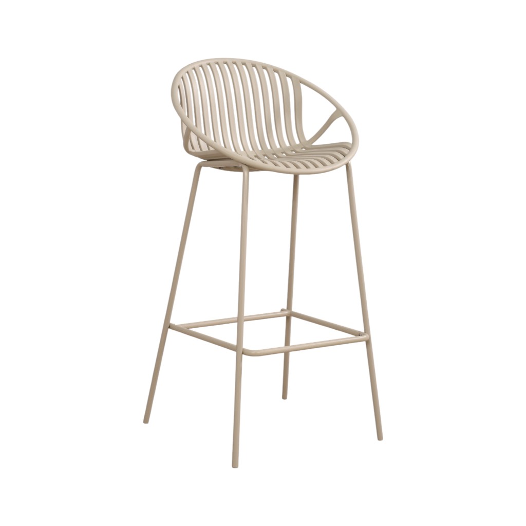 Silla De Bar Polapi Gris Pardo 51X49X100Cm