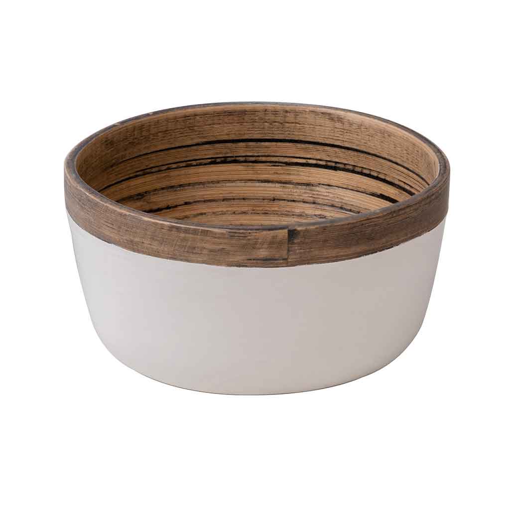 Cuenco Blanco De Bambú 12X6Cm